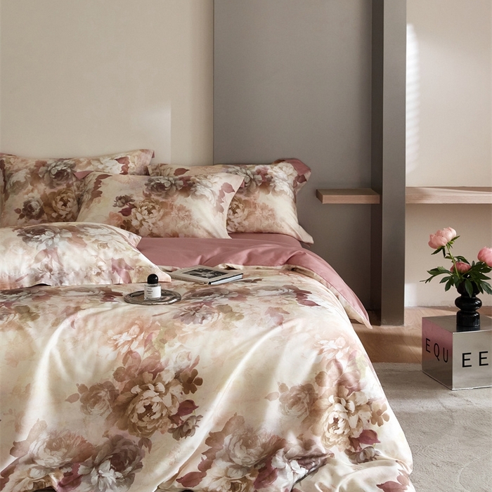 91家纺网 家纺一手货源 找家纺 金奇达2025新款【艺术花卉】-茧养莱赛尔四件套（标准号全网控价（折后券后）不低于228元） 奥黛丽