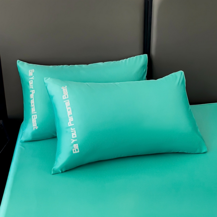 91家纺网 家纺一手货源 找家纺 纽缦家纺 2025新款纯色提花冰丝系列床笠单件-单床笠 薄荷绿