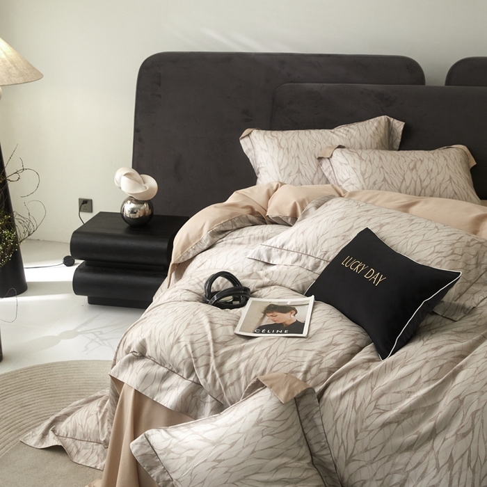 91家纺网 家纺一手货源 找家纺 金奇达2025新款【盛夏流年】-茧养莱赛尔四件套（标准号全网控价（折后券后）不低于258元） 梵高-贝拉金