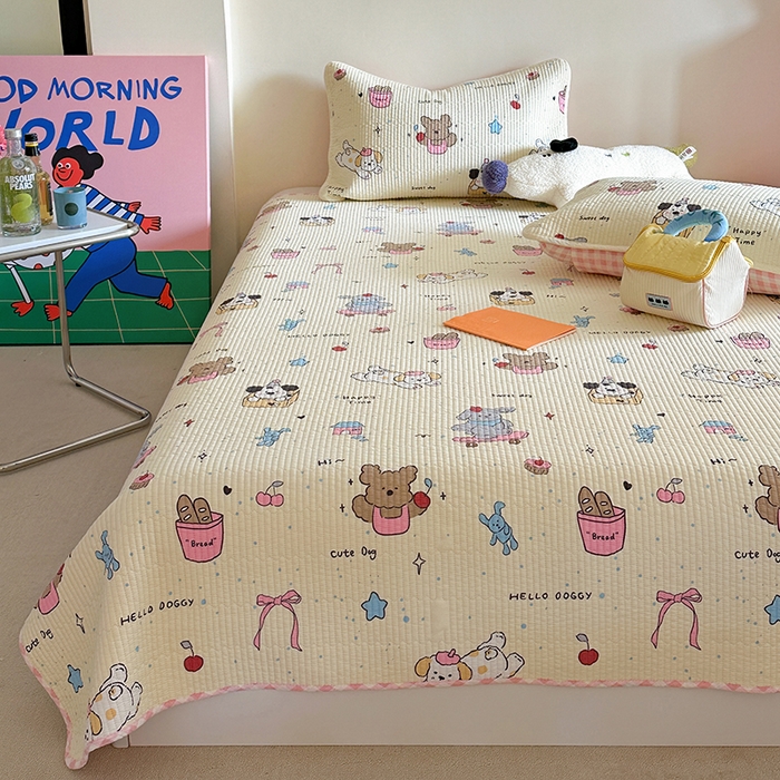 91家纺网 家纺一手货源 找家纺 （总）麦伦家居 2025新款高温砂洗全棉床盖印花床盖