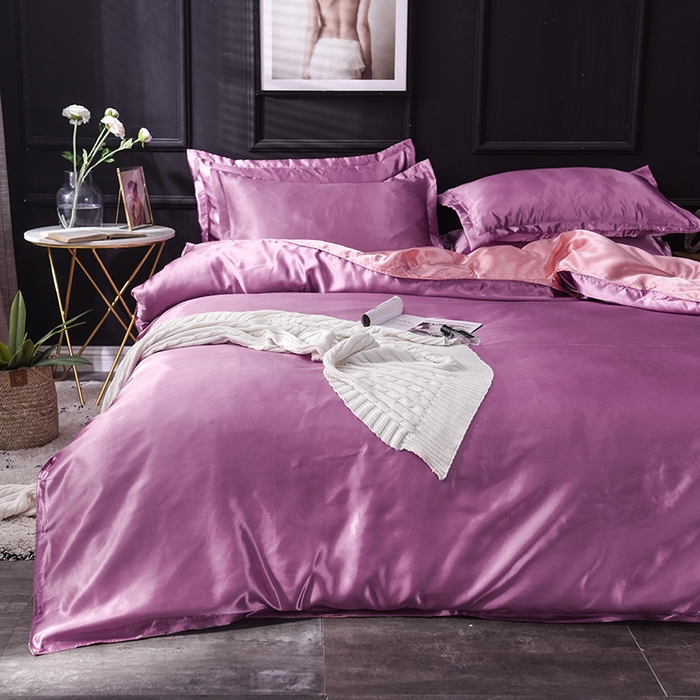 91家纺网 家纺一手货源 找家纺 经年 2025年特价款丝绸水洗冰丝四件套-四件套 直播爆款 豆沙玉色