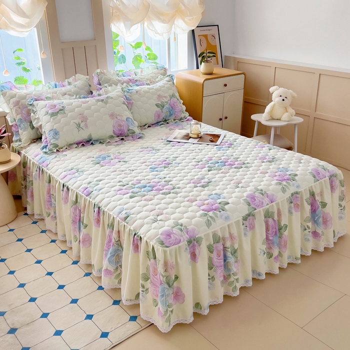 91家纺网 家纺一手货源 找家纺 情煊家纺 2025新款全棉印花小清新夹棉枕套 假日玫瑰