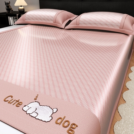 91家纺网 家纺一手货源 找家纺 （总）孩子王家纺2025新款轻柔丝凉席冰丝席-可爱小狗