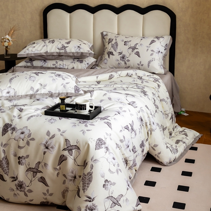 91家纺网 家纺一手货源 找家纺 金奇达2025新款【曼妙庄园】-轻氧水光天丝棉四件套（标准号全网控价（折后券后）不低于268） 秋梓