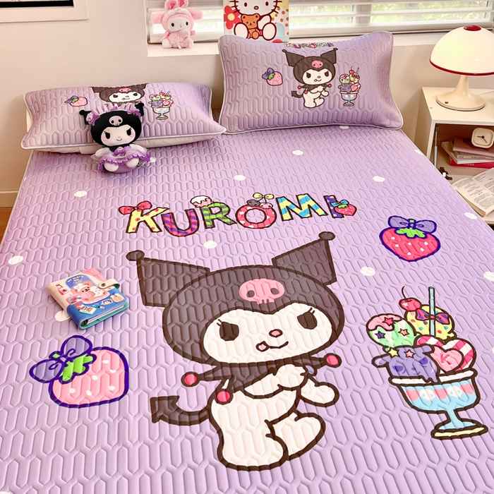 91家纺网 家纺一手货源 找家纺 金爱家 2025新款正版三丽鸥凉感乳胶凉席 夏日冰爽