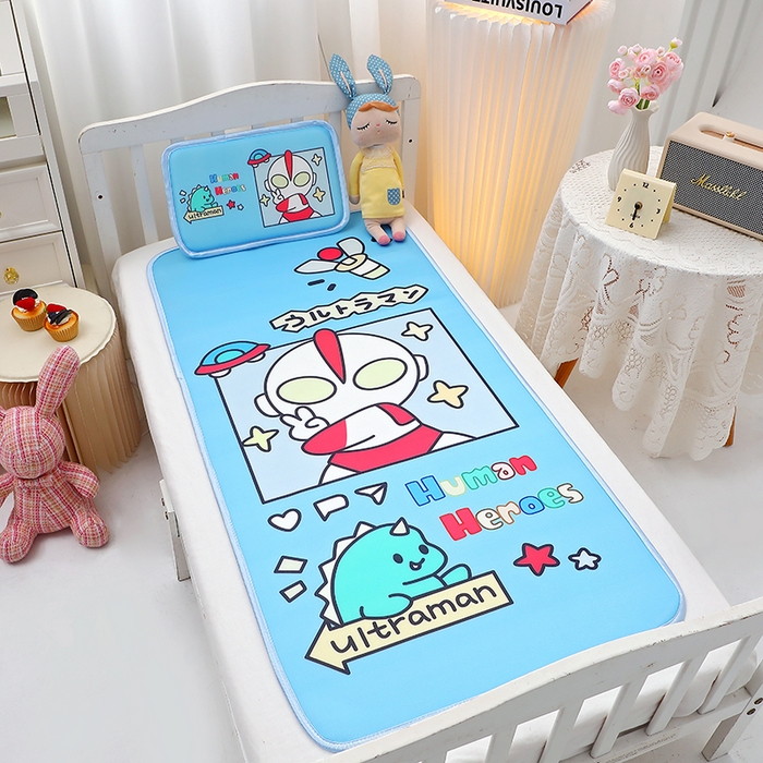 91家纺网 家纺一手货源 找家纺 八零年代 2025新品云柔牛奶丝儿童凉席套件凹凸曼