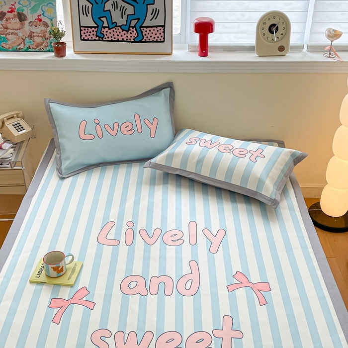 91家纺网 家纺一手货源 找家纺 川悦生活 2025新款大版凉感冰丝席三件套 半岛物语