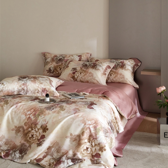 91家纺网 家纺一手货源 找家纺 金奇达2025新款【艺术花卉】-茧养莱赛尔四件套（标准号全网控价（折后券后）不低于228元） 奥黛丽