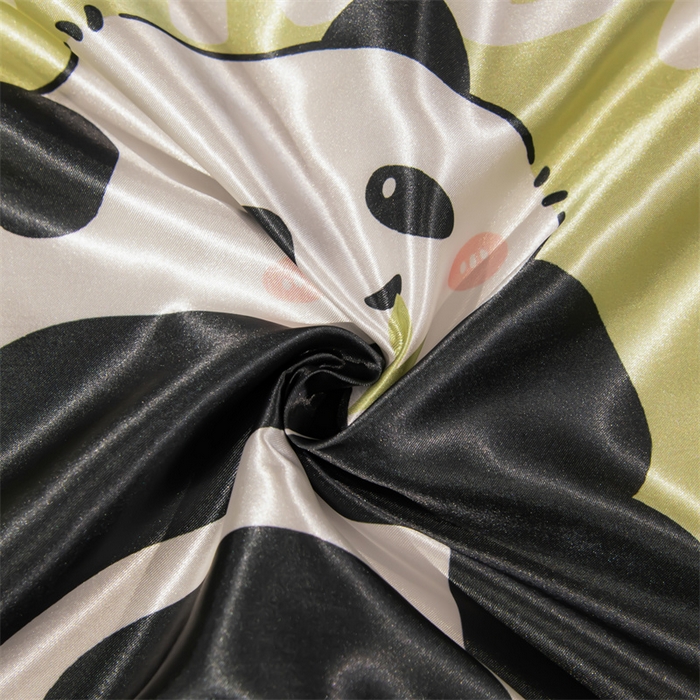 91家纺网 家纺一手货源 找家纺 梦舒羽 2025新款可水洗冰丝卡通枕套宿舍48x74cm单人凉爽枕头套 快乐熊猫