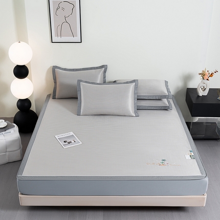 （总）小牛席业 2025新款海岛夏日A类凉感冰丝席（床笠款）凉席藤席冰藤席冰丝席竹席空调席草席乳胶席豆豆席三件套