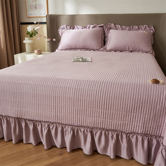 91家纺网 家纺一手货源 找家纺 恒爱家纺  2025新款莫代尔柔情似水多功能夏被床盖四件套			 			 香芋紫