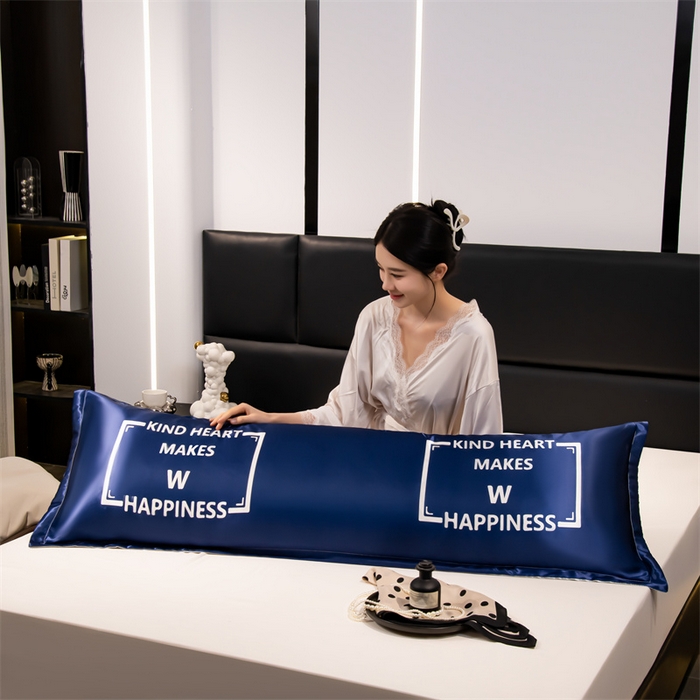 91家纺网 家纺一手货源 找家纺 梦舒羽 2025新款可水洗冰丝双人枕套凉爽情侣枕头套枕芯套 幸福时刻