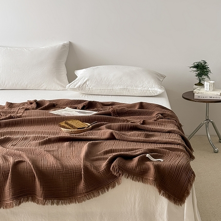 Mr.pig猪先生水洗棉 2025春夏新款A类全棉纯棉四层纱布夏被夏凉被空调被 山核桃