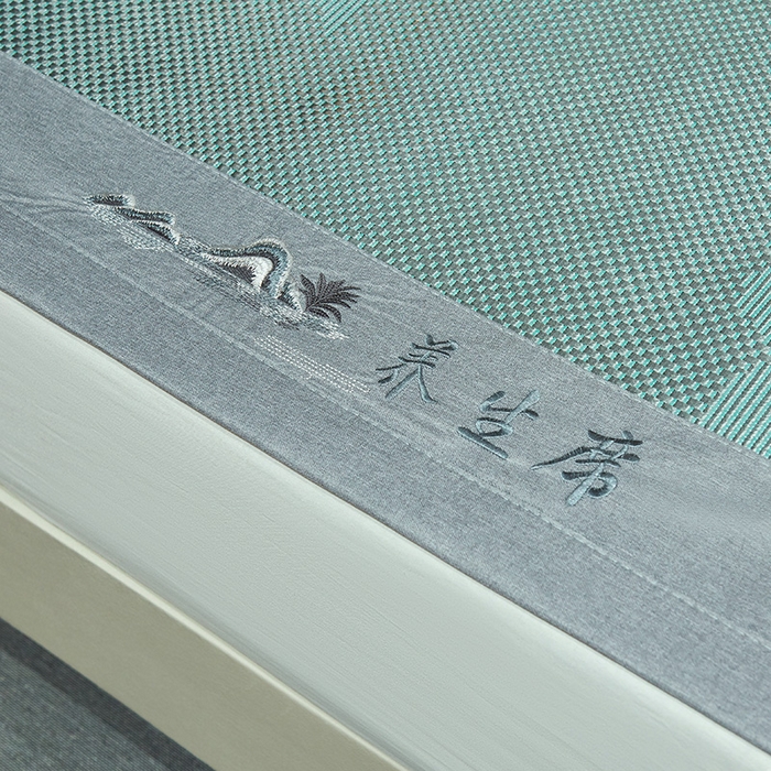 91家纺网 家纺一手货源 找家纺 青雅席业 2025新款3D复合提花清凉冰藤席-花语系列 花语-绿