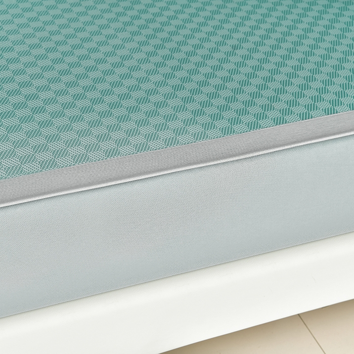 91家纺网 家纺一手货源 找家纺 小牛席业 2025新款棋盘格-冰丝清凉席系列（床笠款）凉席藤席冰藤席冰丝席竹席空调席草席乳胶席豆豆席三件套 绿色