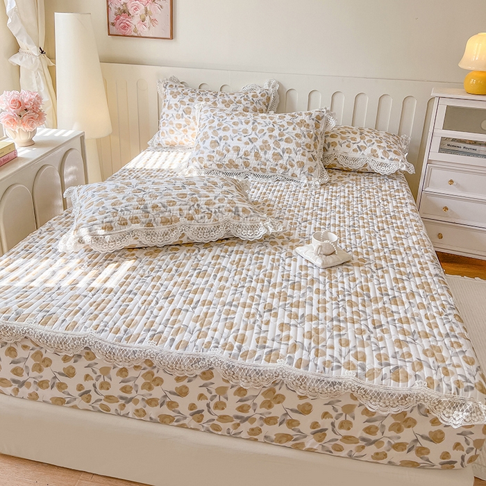 91家纺网 家纺一手货源 找家纺 麒豆豆 2025新款天丝印花床笠 薇拉