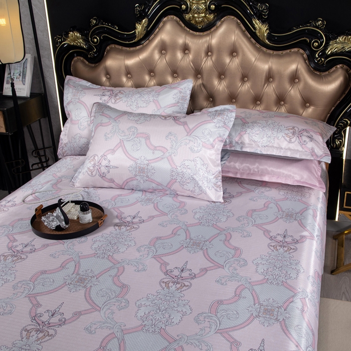 91家纺网 家纺一手货源 找家纺 肖恩毯业 2025新款印花斜纹冰丝席三件套 月落星沉