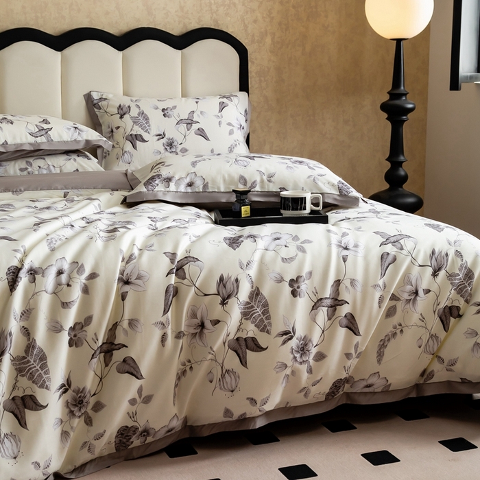 91家纺网 家纺一手货源 找家纺 金奇达2025新款【曼妙庄园】-轻氧水光天丝棉四件套（标准号全网控价（折后券后）不低于268） 秋梓