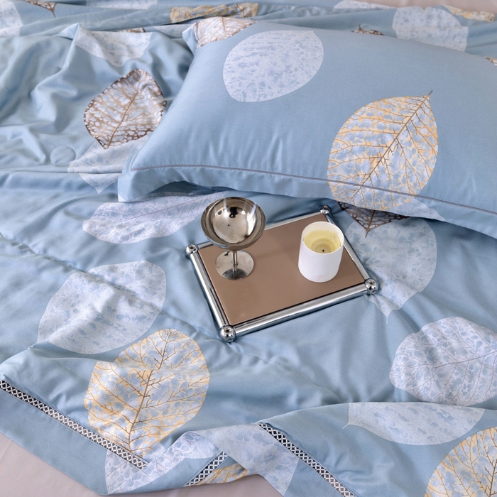 91家纺网 家纺一手货源 找家纺 棉生活家纺 2025新款春夏莫代尔天丝夏被 树影