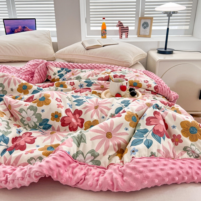 91家纺网 家纺一手货源 找家纺 总 宜梦家居【需要买家秀请联系老板】 2025新款A类纯棉婴儿绒豆豆被四季夏凉春秋被子冬被芯