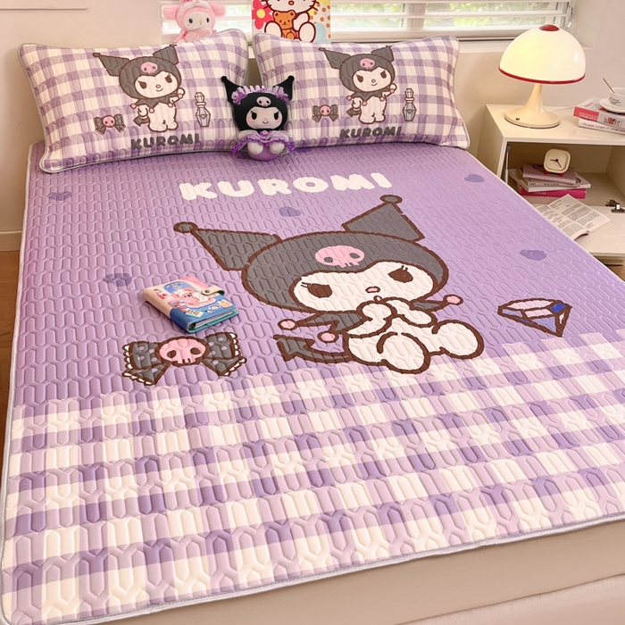 91家纺网 家纺一手货源 找家纺 金爱家 2025新款正版三丽鸥凉感乳胶凉席 钻石库洛米