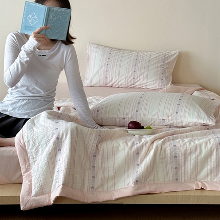 91家纺网 家纺一手货源 找家纺 （总）一加一 2025新款A类全棉色织提花蚕蛹蛋白夏被四件套