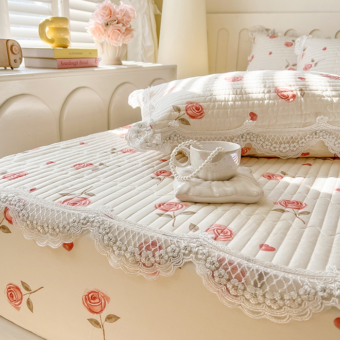 91家纺网 家纺一手货源 找家纺 麒豆豆 2025新款天丝印花床笠 西西里玫瑰