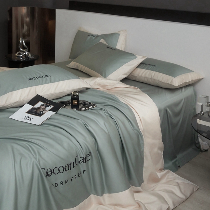 91家纺网 家纺一手货源 找家纺 金奇达2025新款【洛伊】-茧养莱赛尔四件套（标准号全网控价（折后券后）不低于258元） 洛伊-山川绿