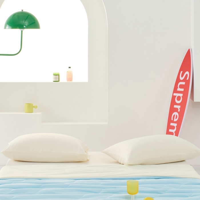 91家纺网 家纺一手货源 找家纺 LADY COCO2025新款coolmate多巴胺色系凉感枕套 牙白