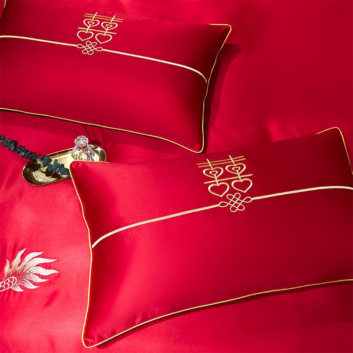 91家纺网 家纺一手货源 找家纺 甜咪咪婚庆 2025新款纯棉全棉面料刺绣结婚 婚庆 四件套 多件套  小红书推荐热款 龙凤添喜