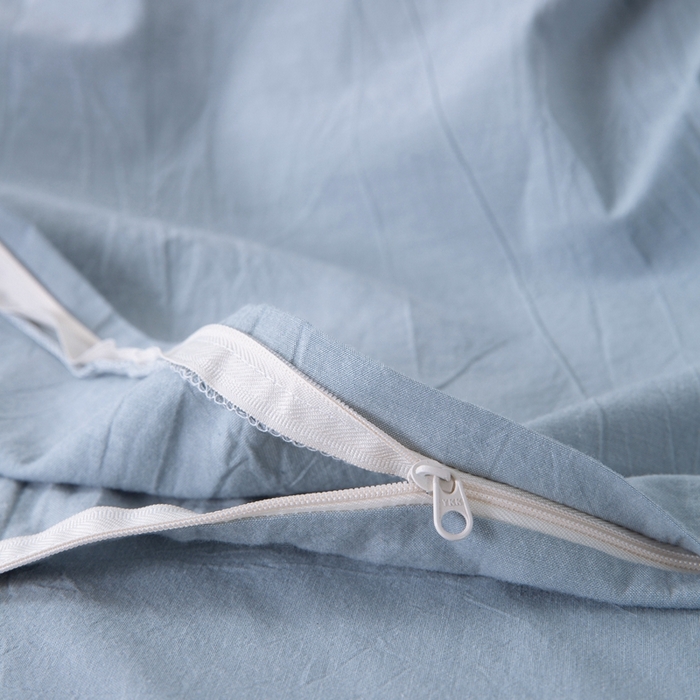 91家纺网 家纺一手货源 找家纺 玖弘家居 2025新款水洗棉单被套 浅蓝