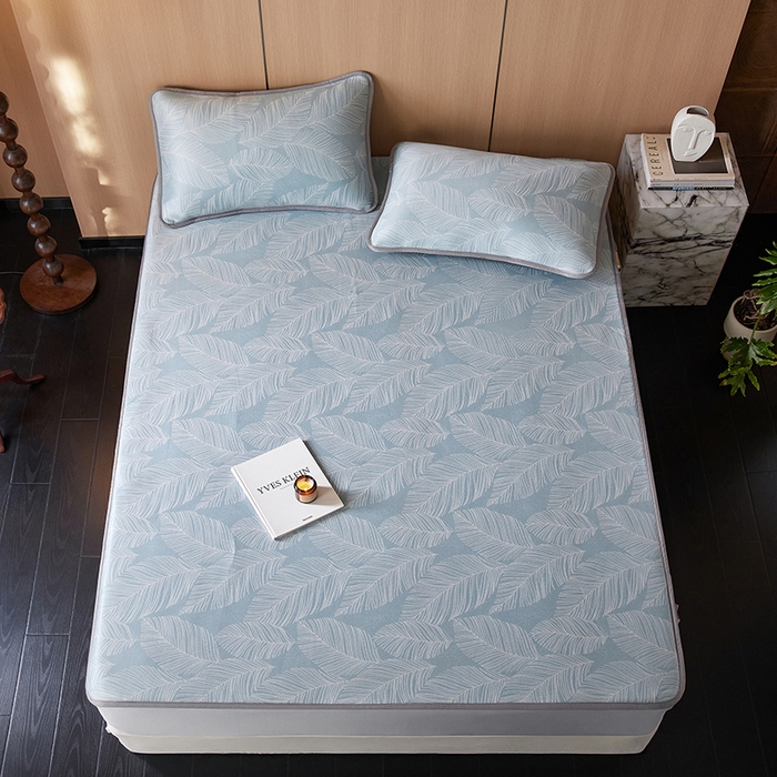 91家纺网 家纺一手货源 找家纺 （总）千朵森 2025新款冰岛冰感丝床笠款凉席三件套-风格二