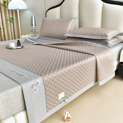 （总）小牛席业 2025新款棋盘格-冰丝清凉席系列凉席藤席冰藤席冰丝席竹席空调席草席乳胶席豆豆席三件套