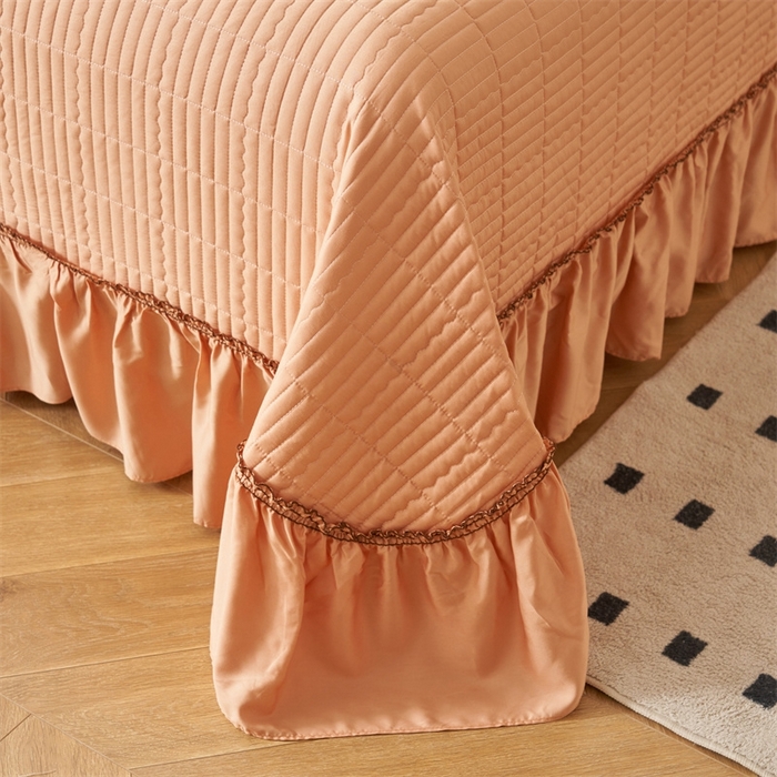 91家纺网 家纺一手货源 找家纺 恒爱家纺  2025新款莫代尔柔情似水多功能夏被床盖四件套			 			 爱玛橙