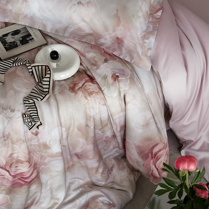 91家纺网 家纺一手货源 找家纺 金奇达2025新款【艺术花卉】-茧养莱赛尔四件套（标准号全网控价（折后券后）不低于228元） 丽娜