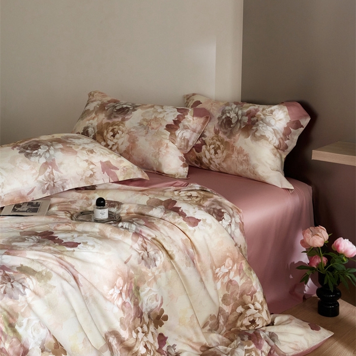 91家纺网 家纺一手货源 找家纺 金奇达2025新款【艺术花卉】-茧养莱赛尔四件套（标准号全网控价（折后券后）不低于228元） 奥黛丽