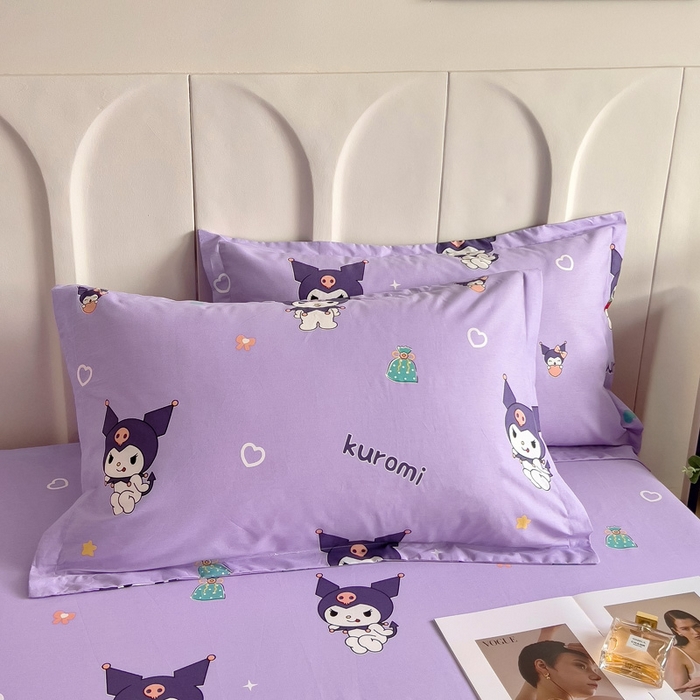 91家纺网 家纺一手货源 找家纺 情煊家纺 2025新款全棉花边款枕套 库洛米