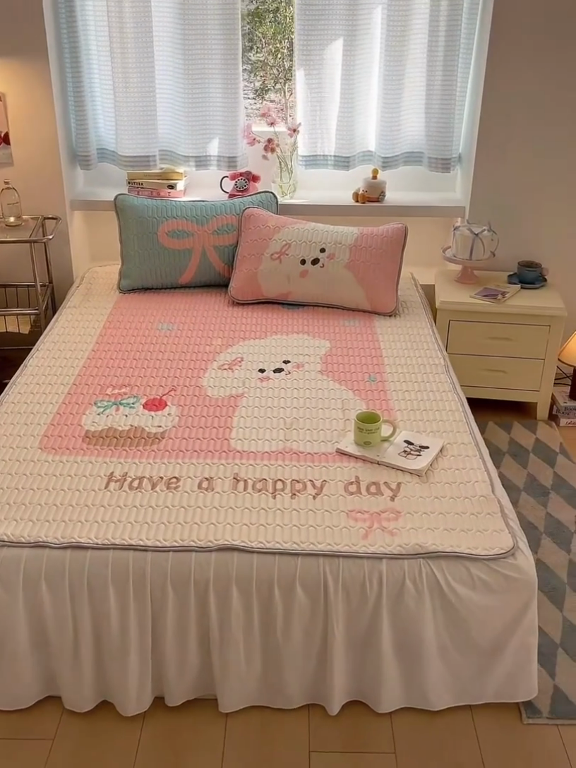 91家纺网 家纺一手货源 找家纺 川悦生活 2025新款大阪凉感丝凉席 莫妮恰