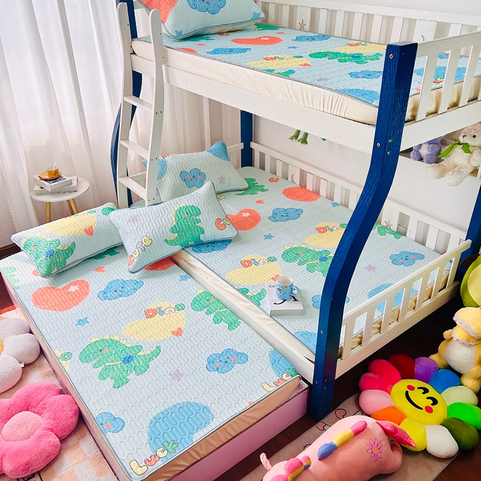 91家纺网 家纺一手货源 找家纺 小虾米 2025乳胶凉席上下床床笠 小恐龙兰