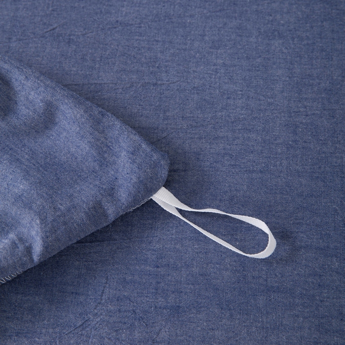 91家纺网 家纺一手货源 找家纺 玖弘家居 2025新款水洗棉单被套 牛仔蓝