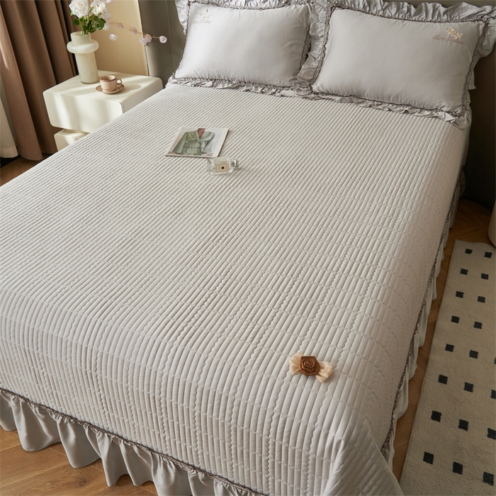 91家纺网 家纺一手货源 找家纺 恒爱家纺  2025新款莫代尔柔情似水多功能夏被床盖四件套			 			 绅士灰