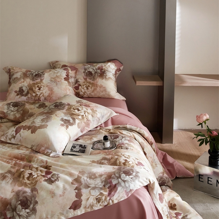 91家纺网 家纺一手货源 找家纺 金奇达2025新款【艺术花卉】-茧养莱赛尔四件套（标准号全网控价（折后券后）不低于228元） 奥黛丽