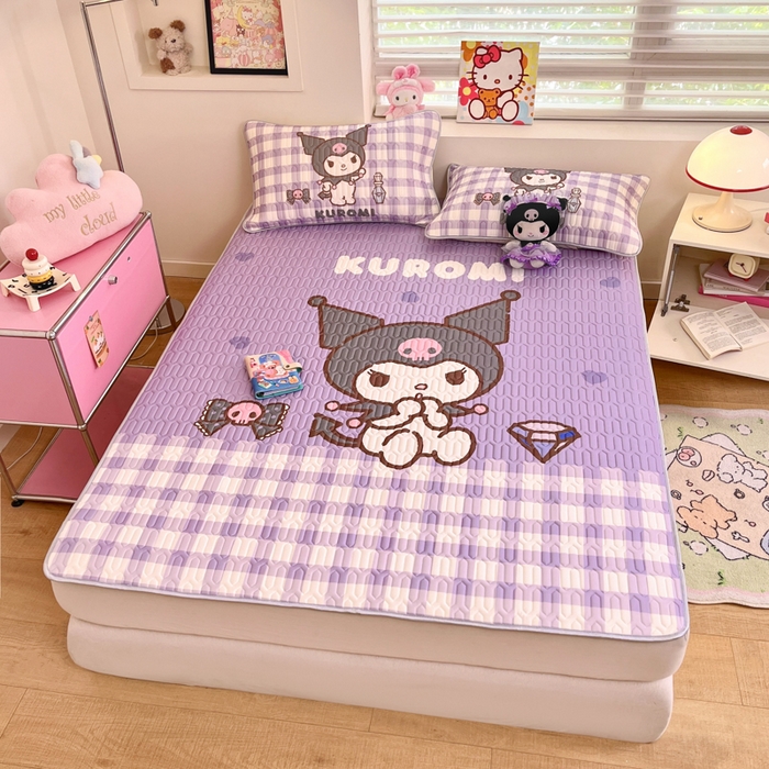 91家纺网 家纺一手货源 找家纺 金爱家 2025新款正版三丽鸥凉感乳胶凉席 钻石库洛米