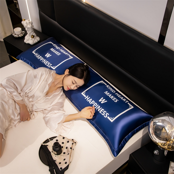 91家纺网 家纺一手货源 找家纺 梦舒羽 2025新款可水洗冰丝双人枕套凉爽情侣枕头套枕芯套 幸福时刻