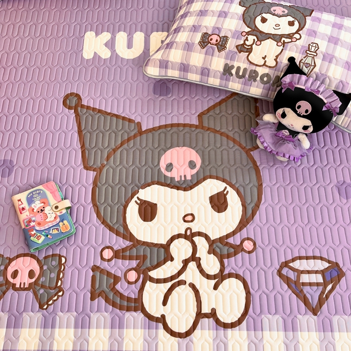 91家纺网 家纺一手货源 找家纺 金爱家 2025新款正版三丽鸥凉感乳胶凉席 钻石库洛米