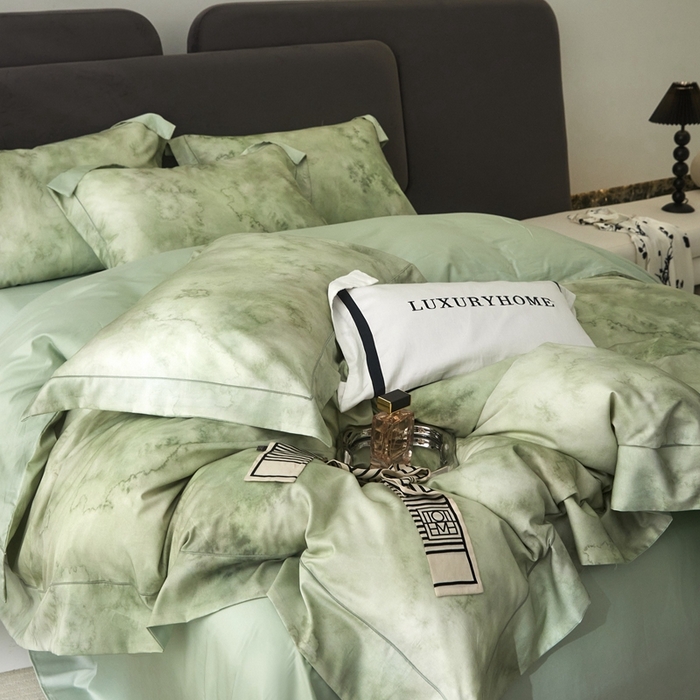 91家纺网 家纺一手货源 找家纺 金奇达2025新款【盛夏流年】-茧养莱赛尔四件套（标准号全网控价（折后券后）不低于258元） 墨尔本-飘飘绿