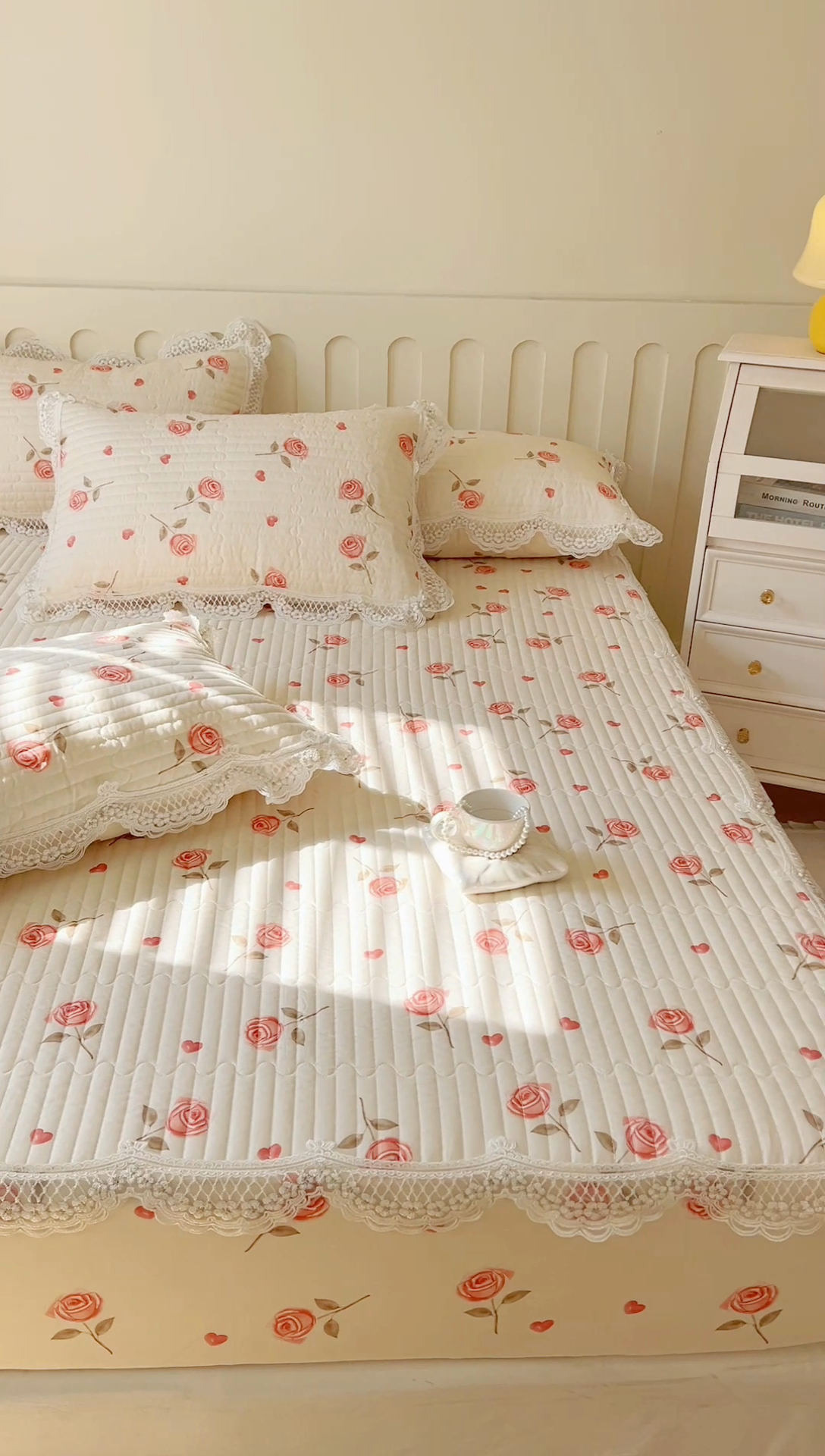 91家纺网 家纺一手货源 找家纺 麒豆豆 2025新款天丝印花床笠 西西里玫瑰