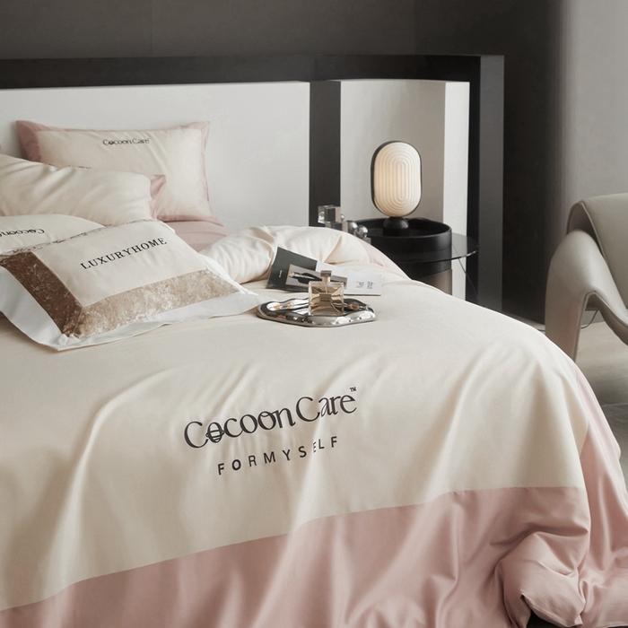 91家纺网 家纺一手货源 找家纺 金奇达2025新款【洛伊】-茧养莱赛尔四件套（标准号全网控价（折后券后）不低于258元） 洛伊-奶昔粉