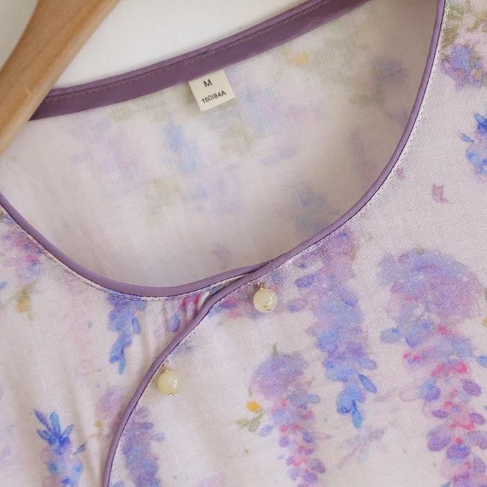 91家纺网 家纺一手货源 找家纺 洛兰沙家居馆【只代发】【只代发】 2025新款国风竹纤维鸟语花香春夏女睡衣大码长袖长裤自带凉感休闲套装 ls1306