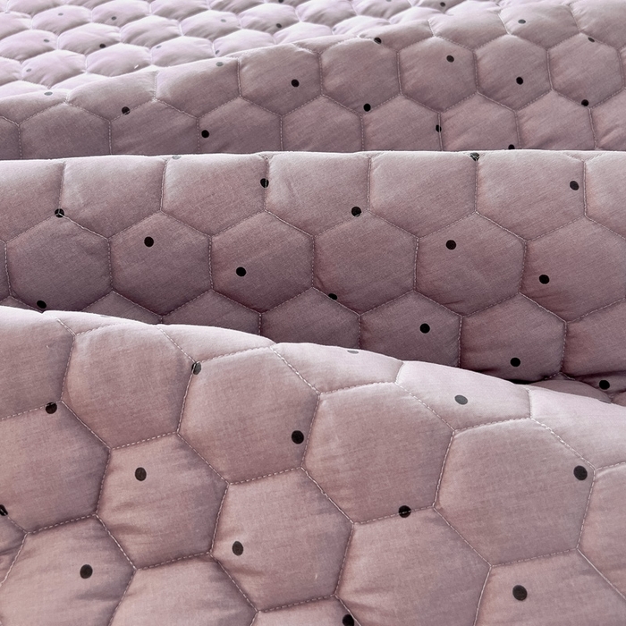 91家纺网 家纺一手货源 找家纺 情煊家纺 2025新款全棉印花小清新夹棉枕套 紫圆点